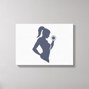 Toile Fitness-girl levant la cloche