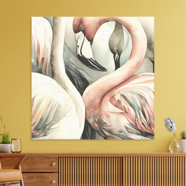 Toile Flamant rose design moderne et décoratif (Insitu(Salon))