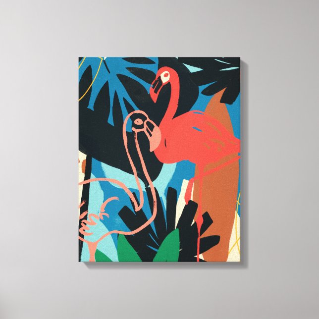 Toile Flamant rose funky (Recto)