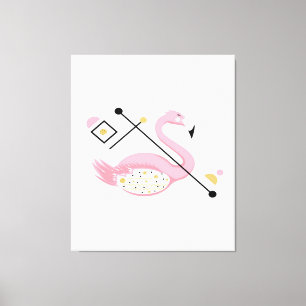 Toile Flamant rose rose Abstrait   Amoureux de Flamants 