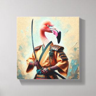 Toile Flamant rose Samurai