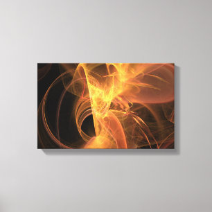 Toile Flame Abstraite Fractale de Golden Swirl