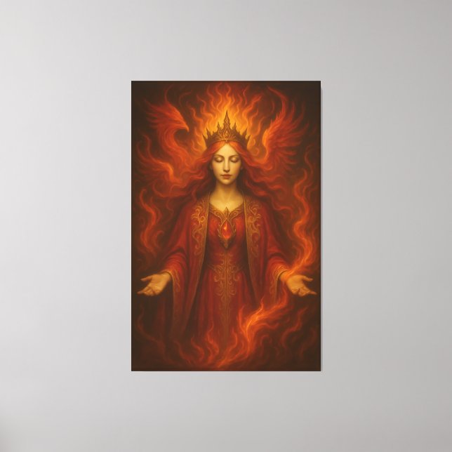 Toile Flame Queen of Eternal Fire – Fire Goddess with Cr (Recto)