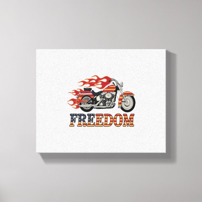 Toile Flammes de moto Liberté (Recto)