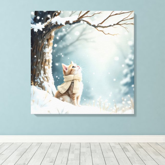 Toile Flammes de neige Kitty Watch (Insitu (Plancher de Bois))