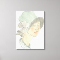 Flapper Fashion Sketch - Femme avec Casquette