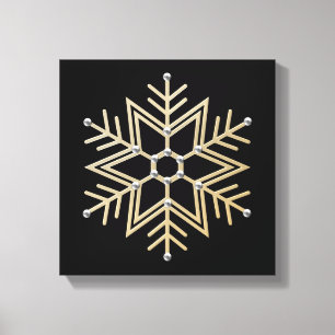 Toile Flèche de neige en argent et en or