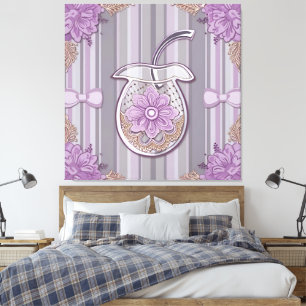 Toile Fleur de Lavande Shabby Chic dans du Verre