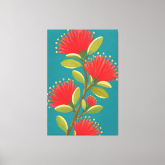 Toile Fleur de lehua hawaïenne peinte 1