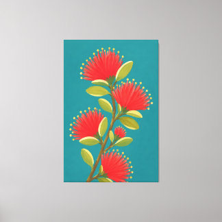 Toile Fleur de lehua hawaïenne peinte 1