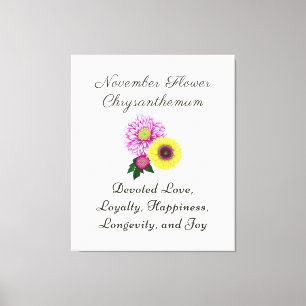 Toile Fleur de naissance de novembre Chrysanthème
