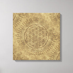Toile Fleur de vie - soleil - motif continu 4