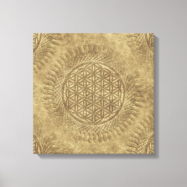 Toile Fleur de vie - soleil - motif continu 4 (Recto)