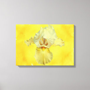 Toile Fleur d'Iris À Pois Jaune