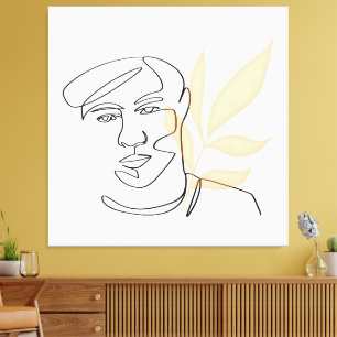 Toile Fleur intérieure – Portrait d'art botanique en lig