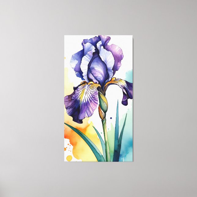 Toile Fleur Iris Violet (Recto)