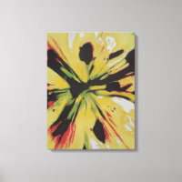 Fleur Lily jaune originale coloré art abstrait
