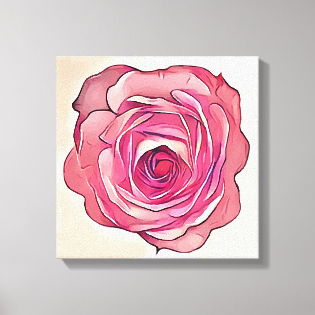 Toile Fleur rose (Recto)