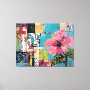 Toile Fleur rose Abstraite