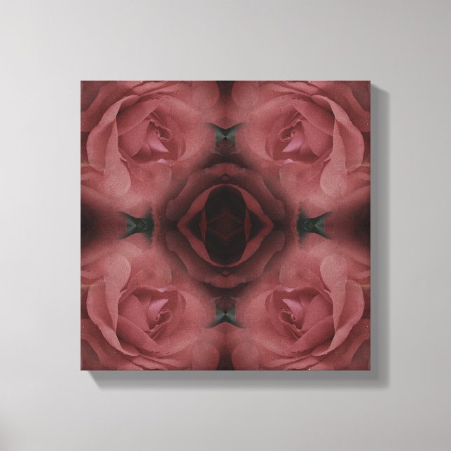 Toile Fleur rouge Rose Abstrait Vintage (Recto)