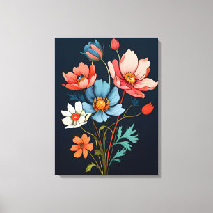 Toile Fleurs Abstraites
