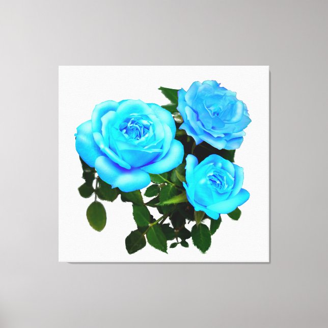 Toile Fleurs bleues roses bleues (Recto)