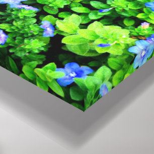 Toile Fleurs bleues vibrantes 