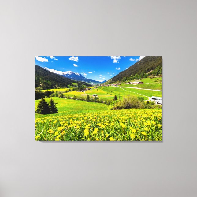 Toile Fleurs | Canton des Grisons de Dandelion, Suisse (Recto)