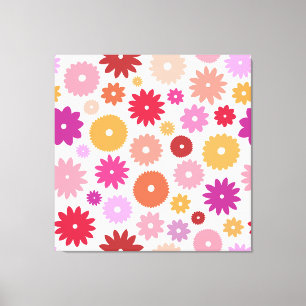 Toile Fleurs Colorées Grand Motif
