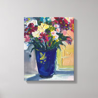 Fleurs dans le vase bleu