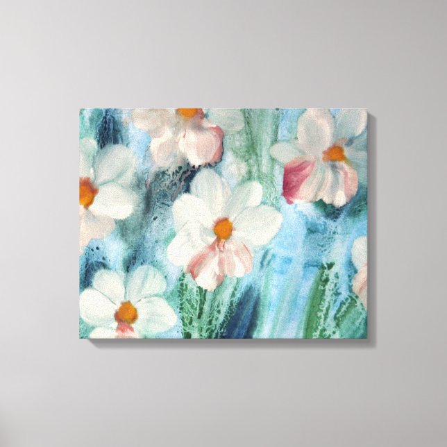 Toile Fleurs De Faisceaux Turquoise (Recto)