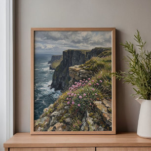Toile Fleurs de mer et chèvrefeuille des falaises de Moh