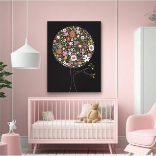 Toile Fleurs de printemps Whimsical Pop Tree Baby Nurser