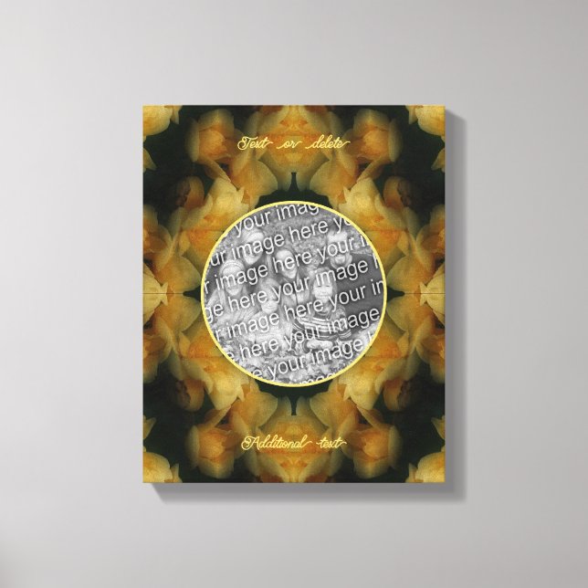 Toile Fleurs de rose jaune Créez votre propre photo (Recto)