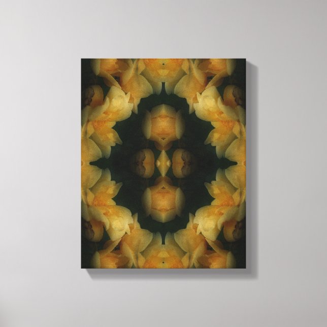 Toile Fleurs de rose jaune Nature Abstraite (Recto)