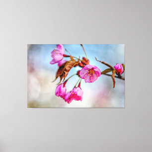 Toile Fleurs de Sakura de Couleurs Rose Clair au Printem