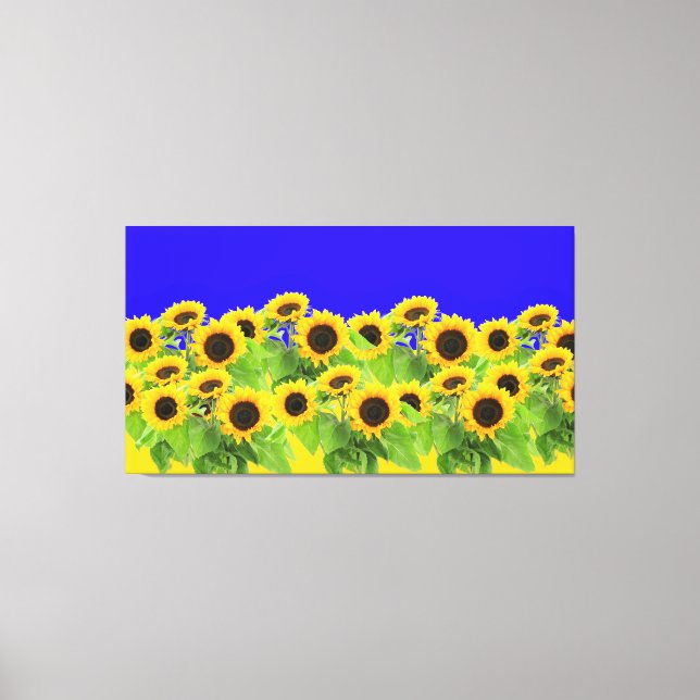 Toile Fleurs de soleil - drapeau ukrainien Paix Liberté  (Recto)
