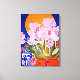 Toile Fleurs de tulipes roses