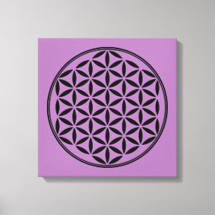 Toile FLEURS DE VIE - Symbole de géométrie sacrée plein 