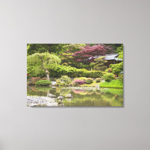 Toile Fleurs en fleurs au jardin japonais,