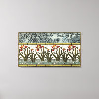 Fleurs en verre tendu avec bordure en tan