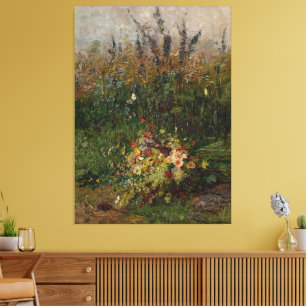 Toile Fleurs estivales du terrain