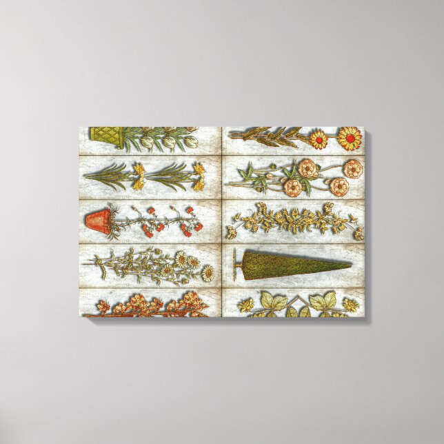 Toile Fleurs et arbustes (Recto)