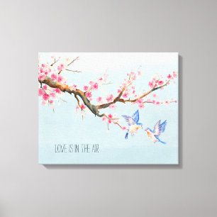 Toile Fleurs et oiseaux de fleurs de cerisier