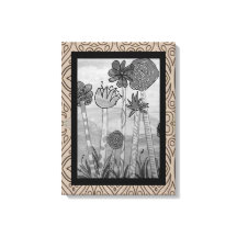 Fleurs et tiges amusantes Noir-blanc