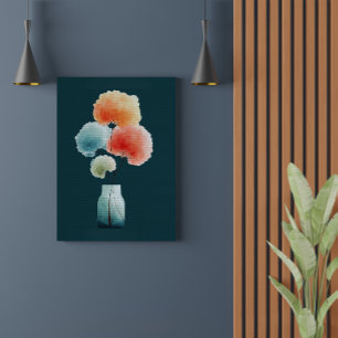 Toile Fleurs Modernes   Hortensias Aquarelle (40 x 50 cm