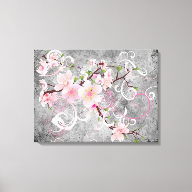 Toile Fleurs roses (Recto)