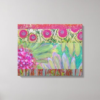Toile Fleurs roses Abstraites