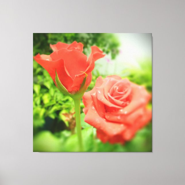 Toile Fleurs Roses romantiques (Recto)