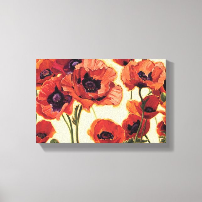 Toile Fleurs rouges (Recto)